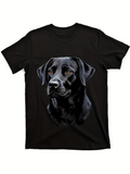 Men's T-Shirt Lifelike Animal Painting With Shiny Eyes Highlighted By Soft Shadows Labrador Dog