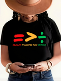 Men's T-Shirt Equality Is Greater Than Division Colorful Signs Among Black Tee