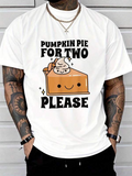 Men's T-Shirt Pumpkin Pie For Two Please Cute Whipped Cream Cartoon Slice T Shirt