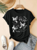 Women's T-Shirt Peaceful Doves Among Delicate Branches With Flowing Handwritten Words Dove