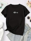 Women's T-Shirt Minimalist Fish Bone Symbol With Simple White Graphics T Shirt