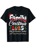 Men's T-Shirt Family Christmas Making Memories Together Stars And Santa Christmas Tree