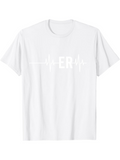 Men's T-Shirt Heartbeat Graphic Line With Bold White Letters Centered Er