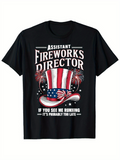 Men's T-Shirt Assistant Fireworks Director With Patriotic Hat Stars Fireworks And Bold Lettering