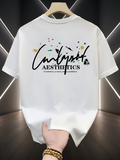 Men's T-Shirt Colorful Paint Splatters With Bold Artistic Calligraphy Over Contemporary Aesthetics Text Shirt