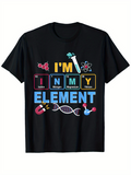 Men's T-Shirt Im In My Element Bold Science Icons With Colorful DNA Strand T Shirt
