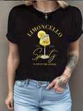 Women's T-Shirt Limoncello Spritz Glass With Lemon Slices And Sparkling Cocktail Drink