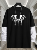 Men's T-Shirt Distressed White Graphic Under Bright Spotlights Bat