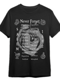 Men's T-Shirt Never Forget Salem 1692 With Swirling Mist Under Witchy Motifs T Shirt