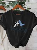 Women's T-Shirt Howdy With Star Motif And Blue Western Boot