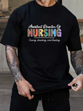 Men's T-Shirt Assistant Director Of Nursing Colorful Animal Print Letters Under Bright Sunlight T Shirt