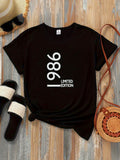 Women's T-Shirt Limited Edition Numbers Print On Solid Black Tee