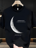Men's T-Shirt Mysterious Shadow Moon And Dreamlike Sky Crescent Moon