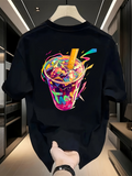 Men's T-Shirt Colorful Splashes With Vibrant Straw Among Floating Confetti Bubble Tea