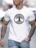 Men's T-Shirt Rooted Circle With Intricate Branches Under Calm Open Sky Tree