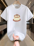Men's T-Shirt Birthday Candles With Colorful Frosting Icing On Top Cake