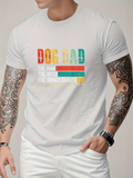 Men's T-Shirt Dog Dad Retro Colorful Stripes And Fun Playful Lettering