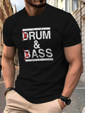 Men's T-Shirt Urban Streetwear Style With Bold Lettering Across Black T Shirt