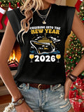 Women's T-Shirt Cruising Into The New Year With Festive Champagne Glasses And Ocean Cruise Ship