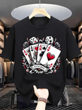Men's T-Shirt Luck And Aces Surrounded By Dice Poker Playing Cards