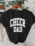 Women's T-Shirt Bold White Cheer Dad Block Letter Statement T Shirt