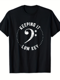 Men's T-Shirt Keeping It Low Key With Musical Bass Clef Surrounded By Dotted Circle