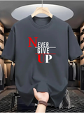 Men's T-Shirt Bold Red And White Letters Over Soft Cotton Fabric T Shirt