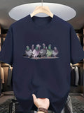Men's T-Shirt Vivid Urban Gathering Of Colorful Birds Among Shadowed Leaves Pigeon
