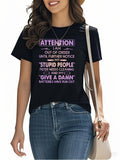 Women's T-Shirt Attention Out Of Order With Funny Cynical Quotes T Shirt