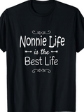 Men's T-Shirt Nonnie Life Is The Best Life Handwritten Swirl Elements On Quote T Shirt