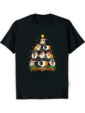 Men's T-Shirt Cuddly Guinea Pigs With Christmas Lights In Tree Formation