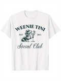 Men's T-Shirt Weenie Tini Social Club With Dog Martini Glass Artwork
