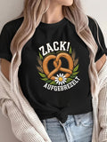 Women's T-Shirt Golden Wheat Blossoms With Flower Sprigs Surrounding A Twisted Pretzel
