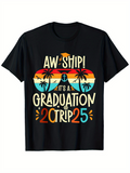 Men's T-Shirt Aw Ship Colorful Palm Trees With Sunset Ocean View And Graduation Trip