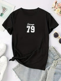 Women's T-Shirt Chicago Urban Style With Bold White Numbers Featuring Classic Number