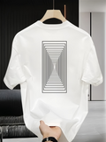 Men's T-Shirt Geometric Concentric Lines In Endless Optical Illusion Perspective Pattern