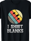Men's T-Shirt I Shoot Blanks Retro Striped Background With Sperm Motif Design