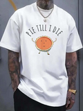 Men's T-Shirt Pie Till I Die Happy Cartoon Pie On White Tee