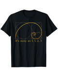 Men's T-Shirt Its Easy As One One Two Three Golden Spiral