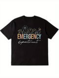 Men's T-Shirt Emergency Department Colorful Wildflowers On Black T Shirt
