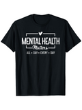 Men's T-Shirt Mental Health Matters All Day Every Day With Minimal Framed Heart Print T Shirt