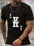 Men's T-Shirt Playing Card Kings With Crowns And Hearts Spade Symbols