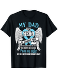 Men's T-Shirt My Dad My Hero With Guardian Angel Wings And Heart
