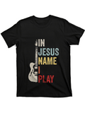 Men's T-Shirt In Jesus Name Play Vintage Electric Guitar Graphic T Shirt