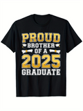 Men's T-Shirt Proud Brother Of A 2025 Graduate With Diplomas And Bold Numbers Graduate