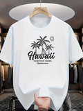 Men's T-Shirt Hawaii Positive Vibes Sunlight With Palm Trees Under Sunny Sky