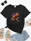 Women's T-Shirt Colorful Shooting Stars With Bright Multicolored Trail Pattern Star