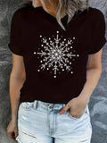 Women's T-Shirt Intricate Geometric Patterns Radiating From Center Snowflake