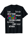 Men's T-Shirt Dialysis Technician Azotemia Clearance Technician With Colorful Medical Words