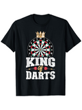 Men's T-Shirt King Of Darts Crown With Darts And Bullseye Board